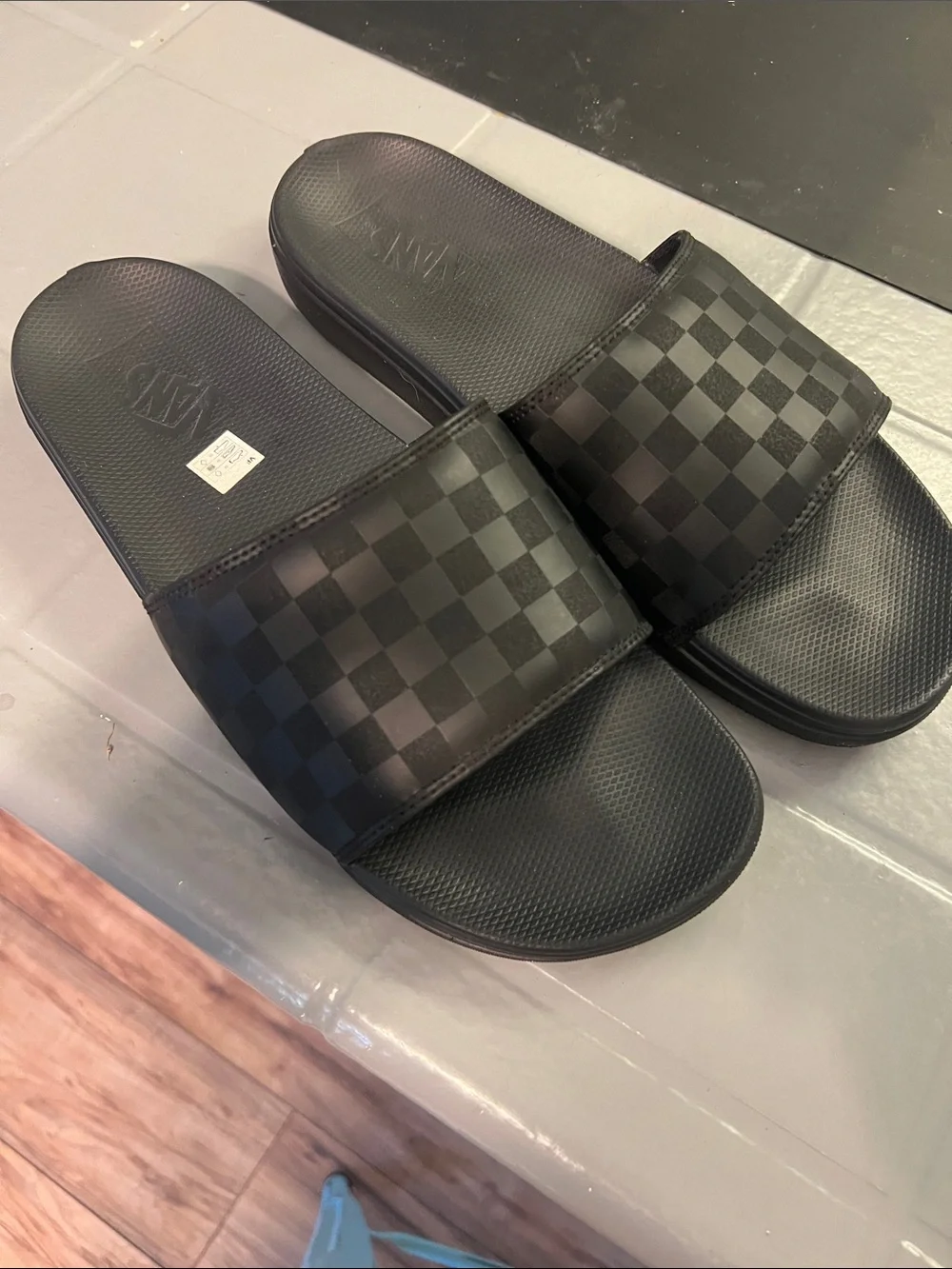 🔥VANS Men's Black Check Slide Sandals
